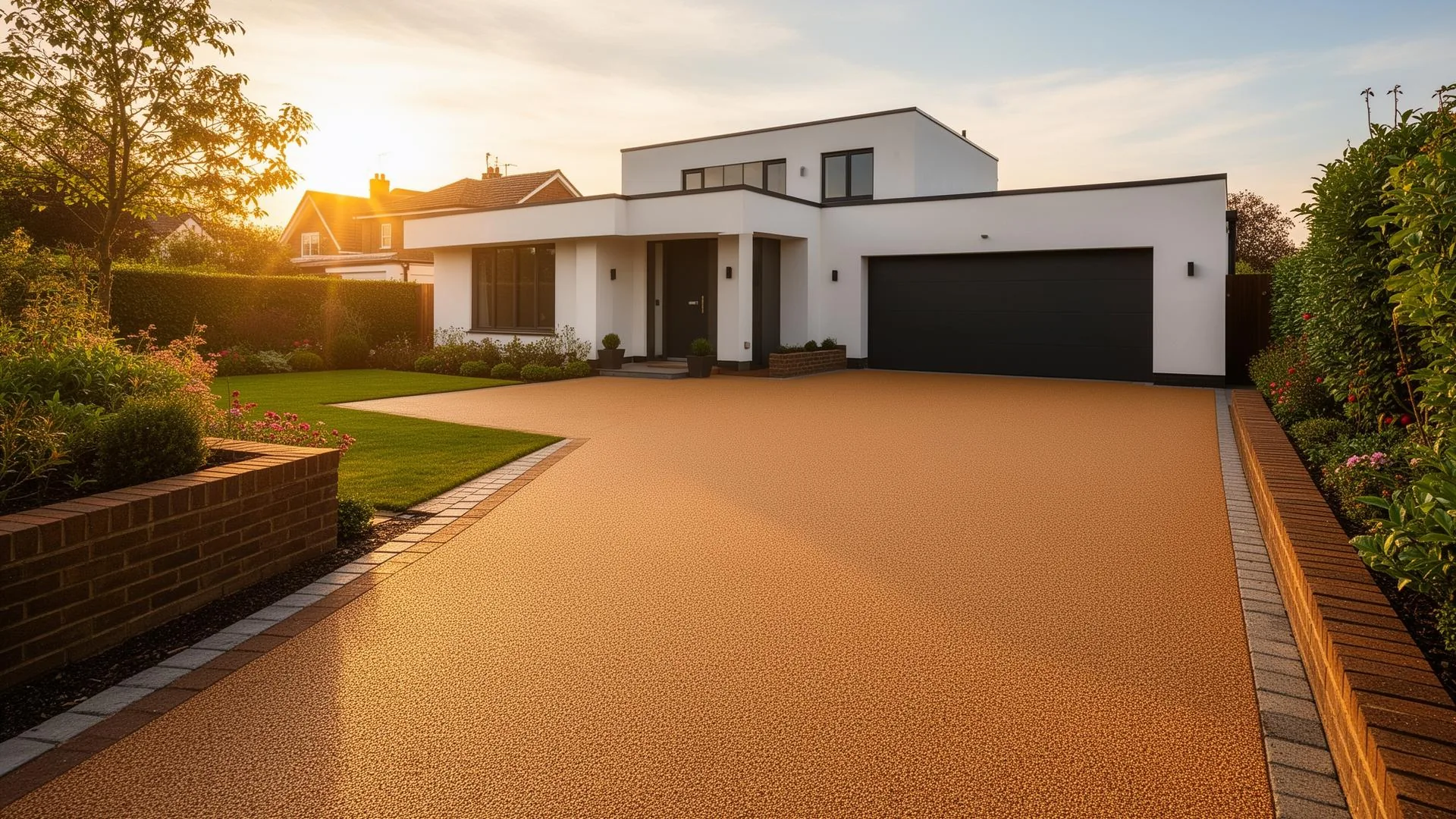 Bespoke resin driveway installed by Global Outdoor Design in Newcastle